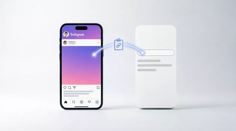 Отправка ссылки Instagram с телефона