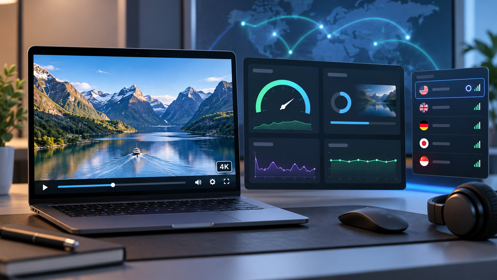Проверка скорости видео через VPN