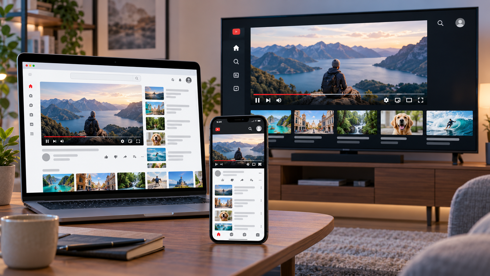Просмотр YouTube на разных устройствах