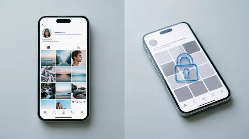 Открытый и закрытый профиль Instagram
