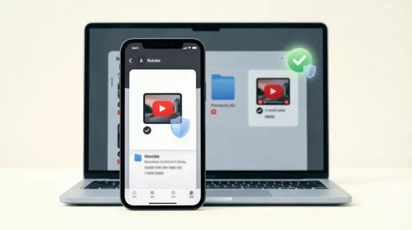 Сохраненное видео Rutube на устройстве