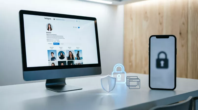 Безопасный просмотр открытого профиля Instagram