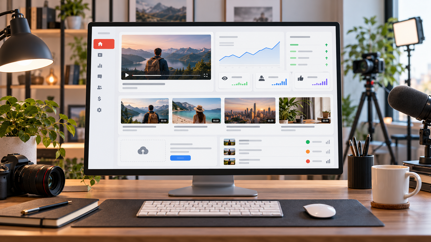 Творческая студия YouTube на компьютере