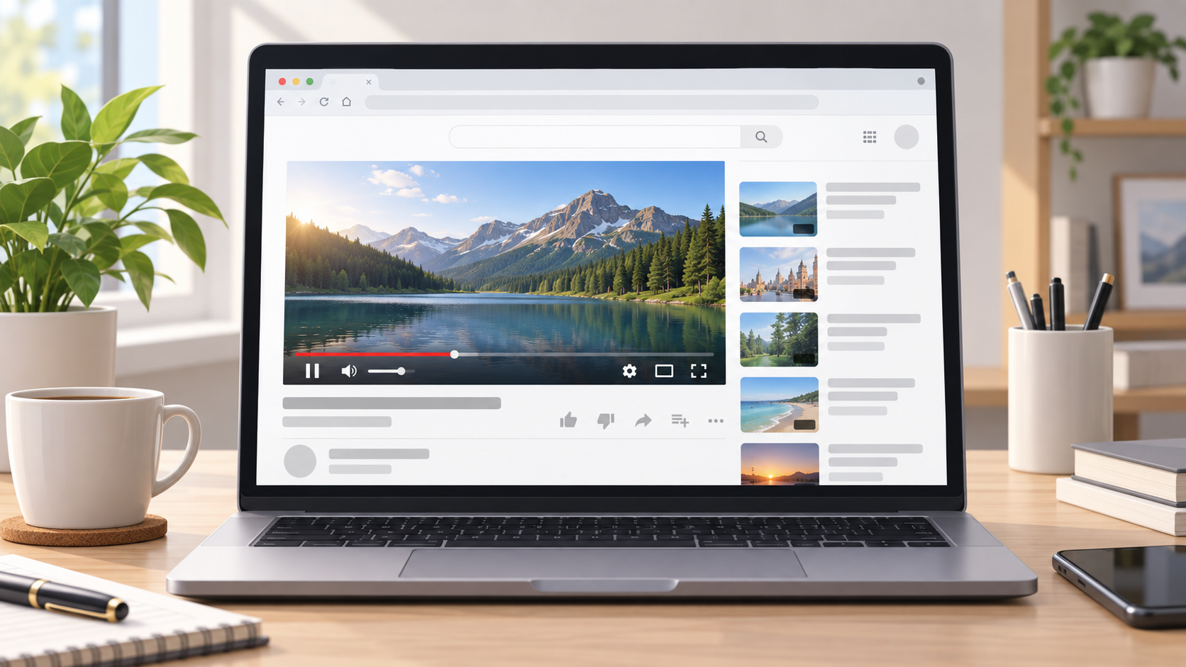 Открытое видео YouTube в браузере