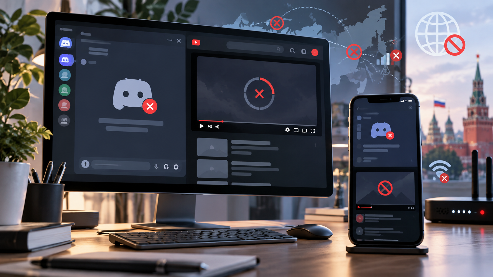 Discord и YouTube не работают в России