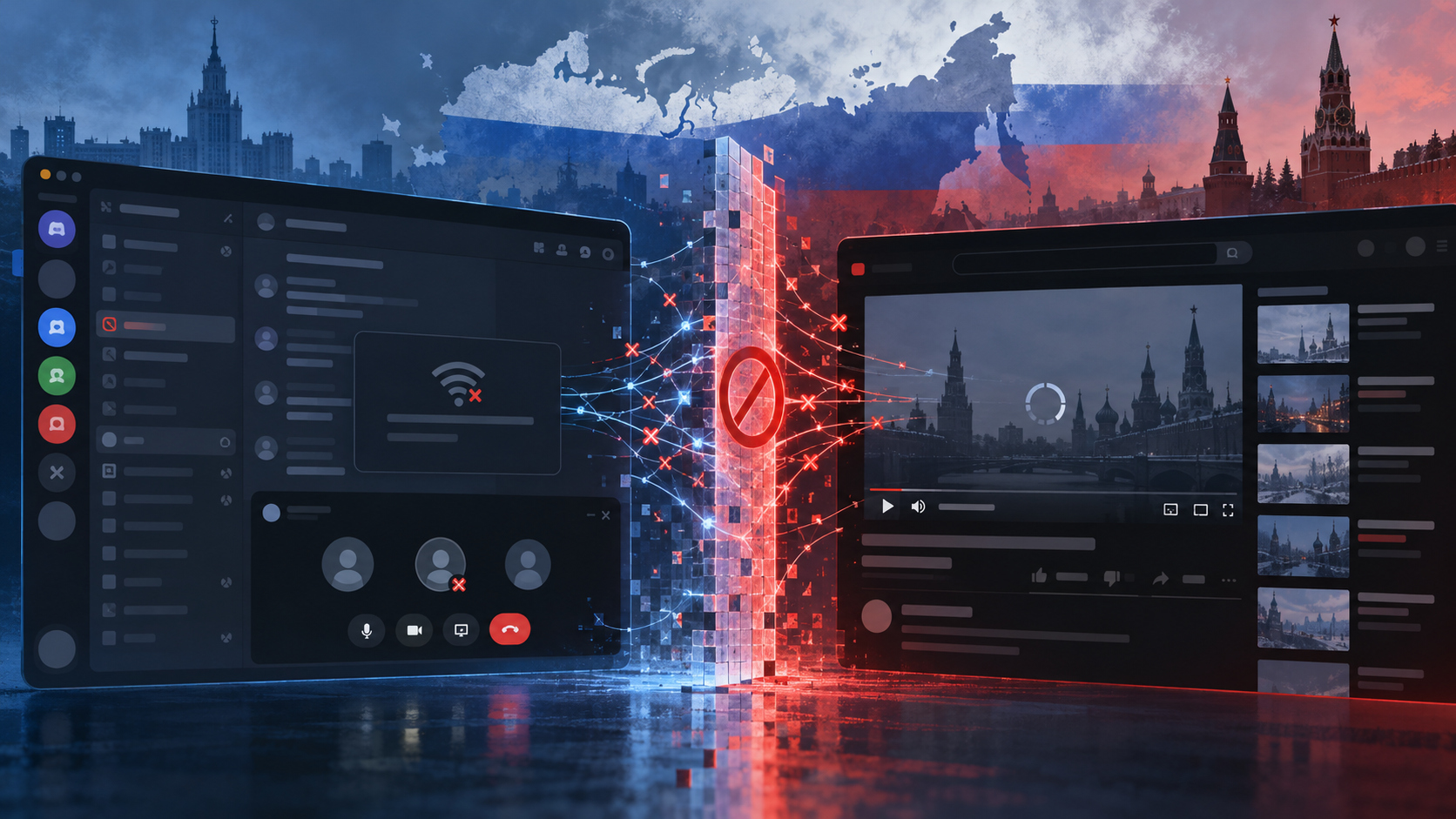 Ограничения Discord и YouTube в России
